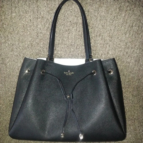 KATE SPADE-Cape Drive-LYNNIE Saffiano Leather Bag Black-NEW WITH TAGS-AUTHENTIC